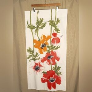 Anemone Flower King Size Pillowcase Orange Pink  EUC